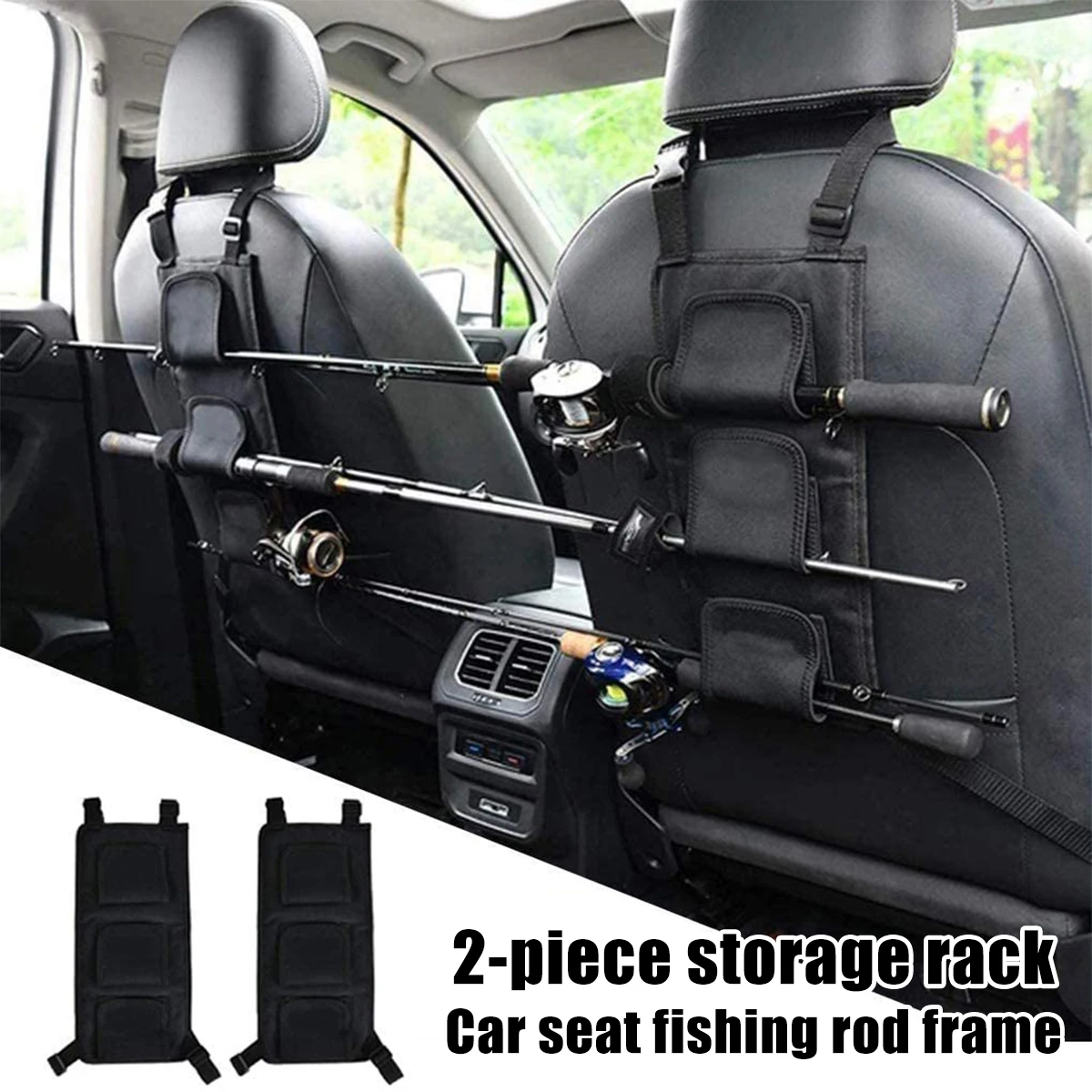 

2Pcs Fishing Rod Holder Carrier for Vehicle Backseat Holders 3 Poles Suitable for car most models Fishing Tackle Tool