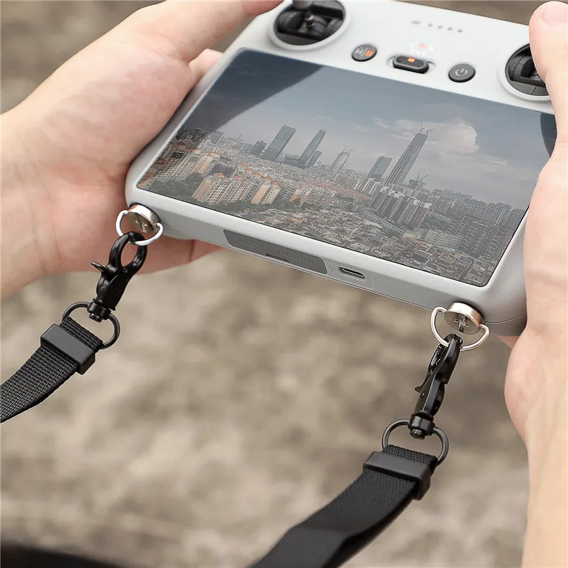 For Mini 3PRO Lanyard Neck Strap PU Leather Decompression Hanging Buckle Rope For DJI RC Screen Remote Control Drone Accessories