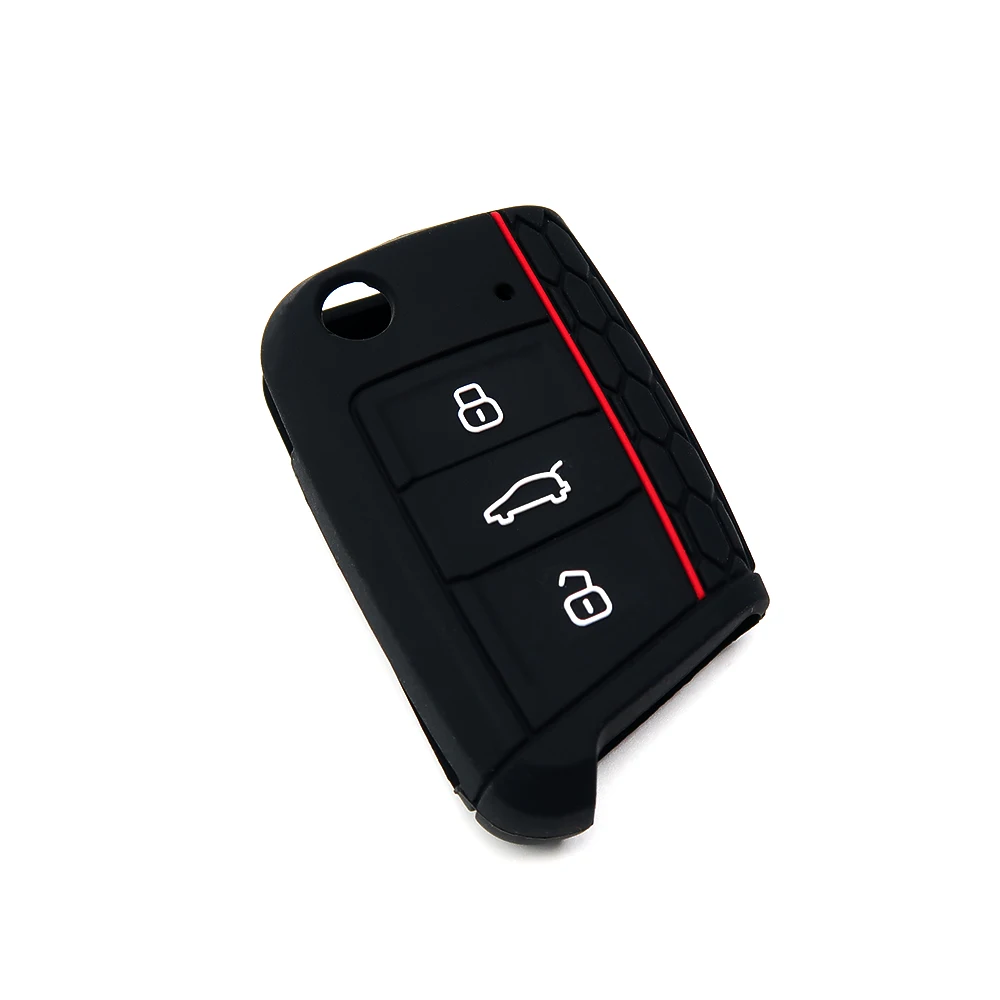 

Автомобильный чехол для ключа, умный чехол для ключа, держатель для ключа из силикона для VW Volkswagen Golf MK7 GTI Golf 7 Golf 7,5 GTI R GTE GTD Tiguan