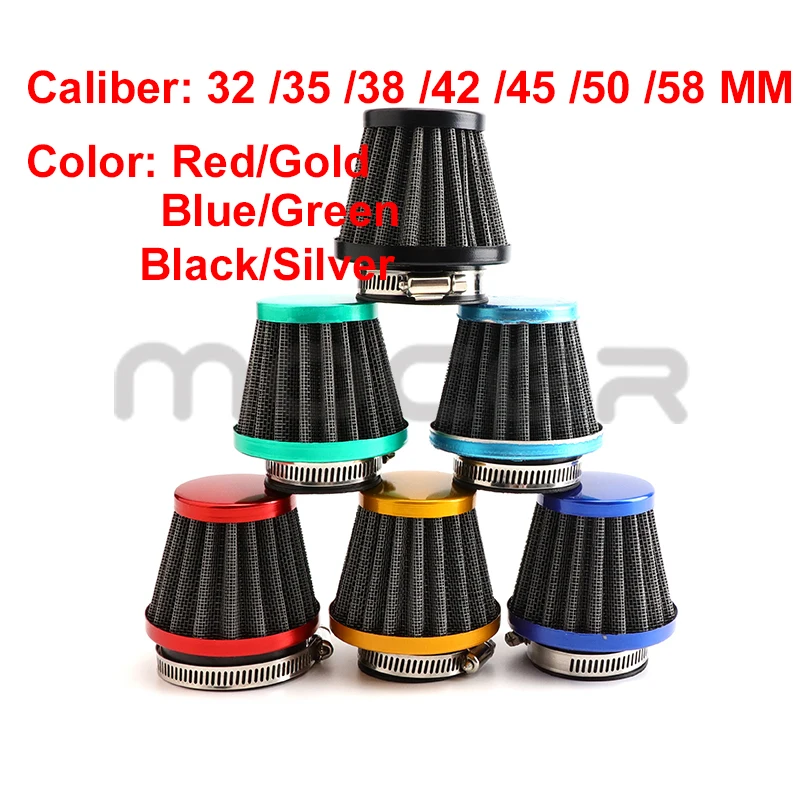 Универсальный 35 мм/38 мм/42 мм/45 мм/50 мм/58 мм Грибная головка мотоциклетный карбюратор воздушный фильтр очиститель впускной трубы модифицированный Скутер ATV