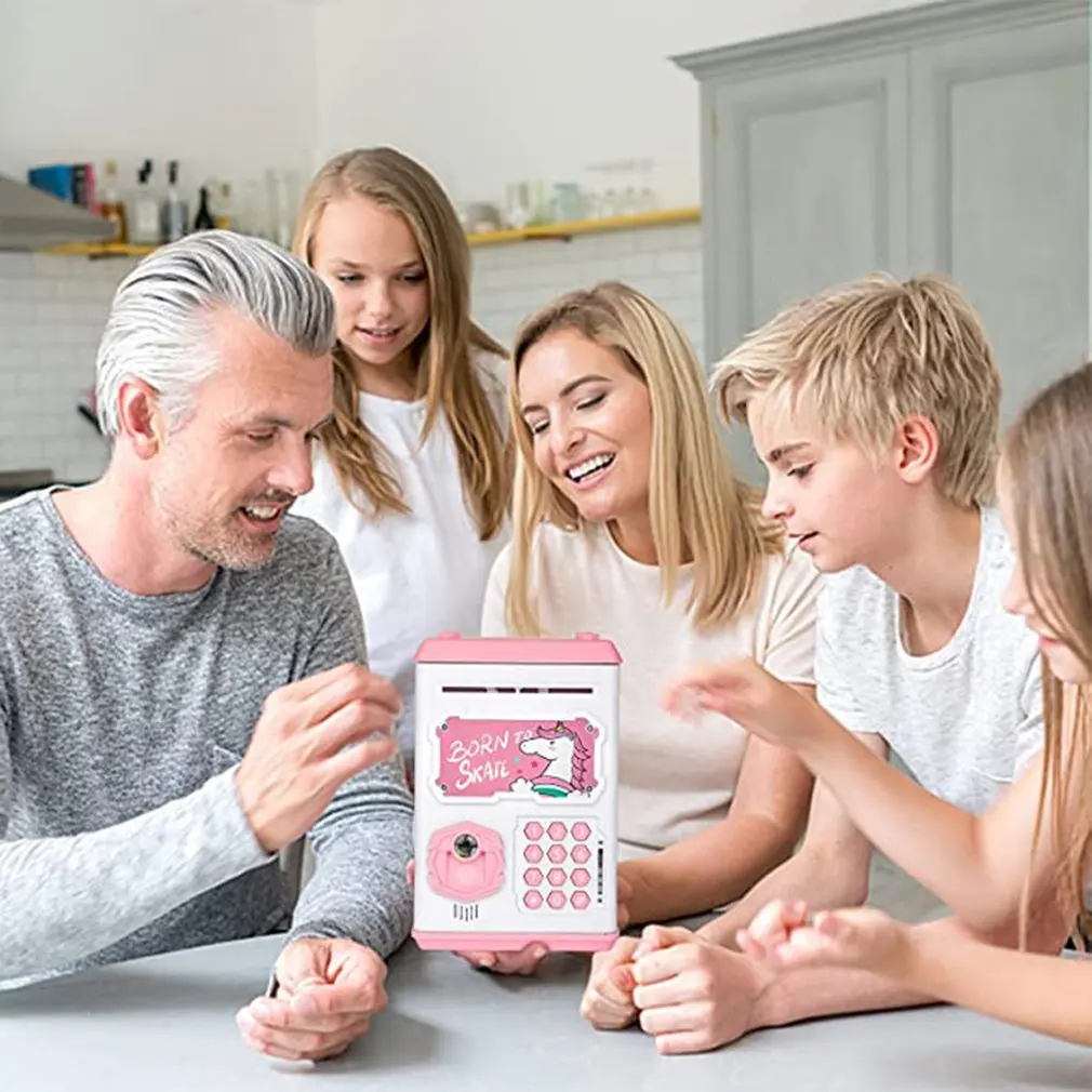 Копилка-единорог для детей, мальчиков и девочек, с функцией распознавания лица и отпечатка пальца.