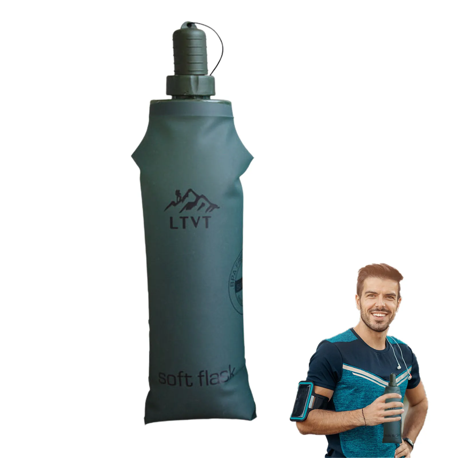 

Спортивная мягкая бутылка из ТПУ, мягкая складная бутылка для воды, многоразовые бутылки для воды для бега, без БФА, фляжки для гидратации, п...