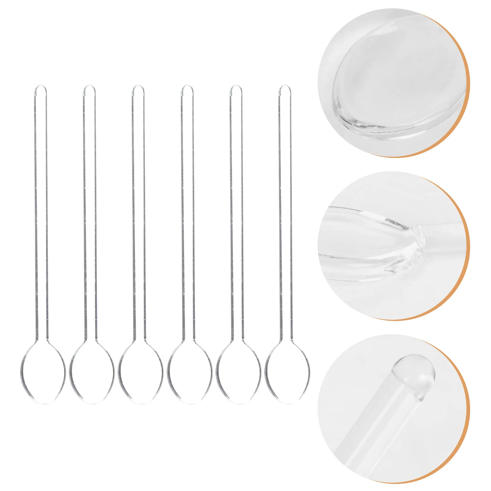 

6pcs Creative Glass Coffee Stirring Spoons Milk Mixing Spoons for Home