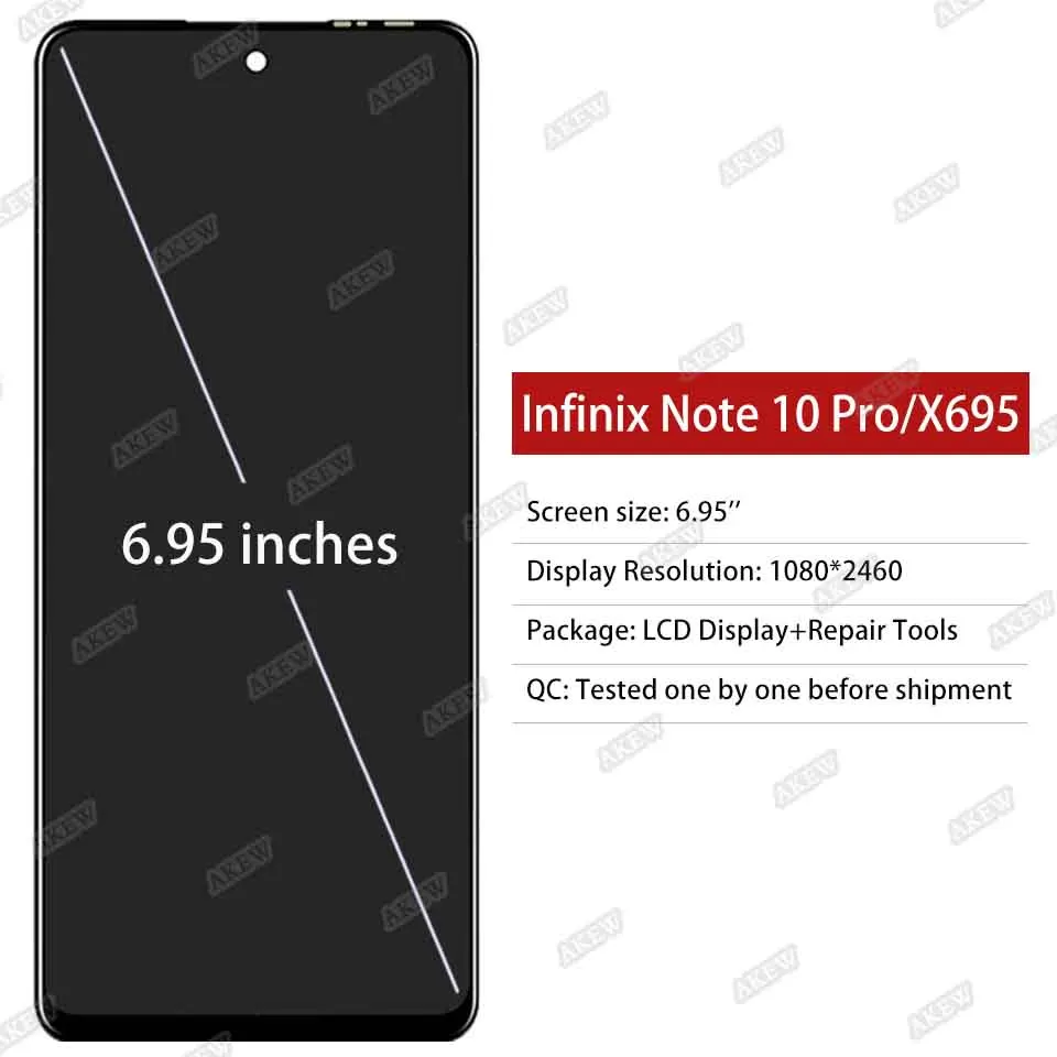 Фото Оригинальный ЖК-дисплей для Infinix Note 10 Pro X695 Note 10 Pro, сенсорный экран X695D, дигитайзер в сборе, замена телефона Note 10 Pro №4