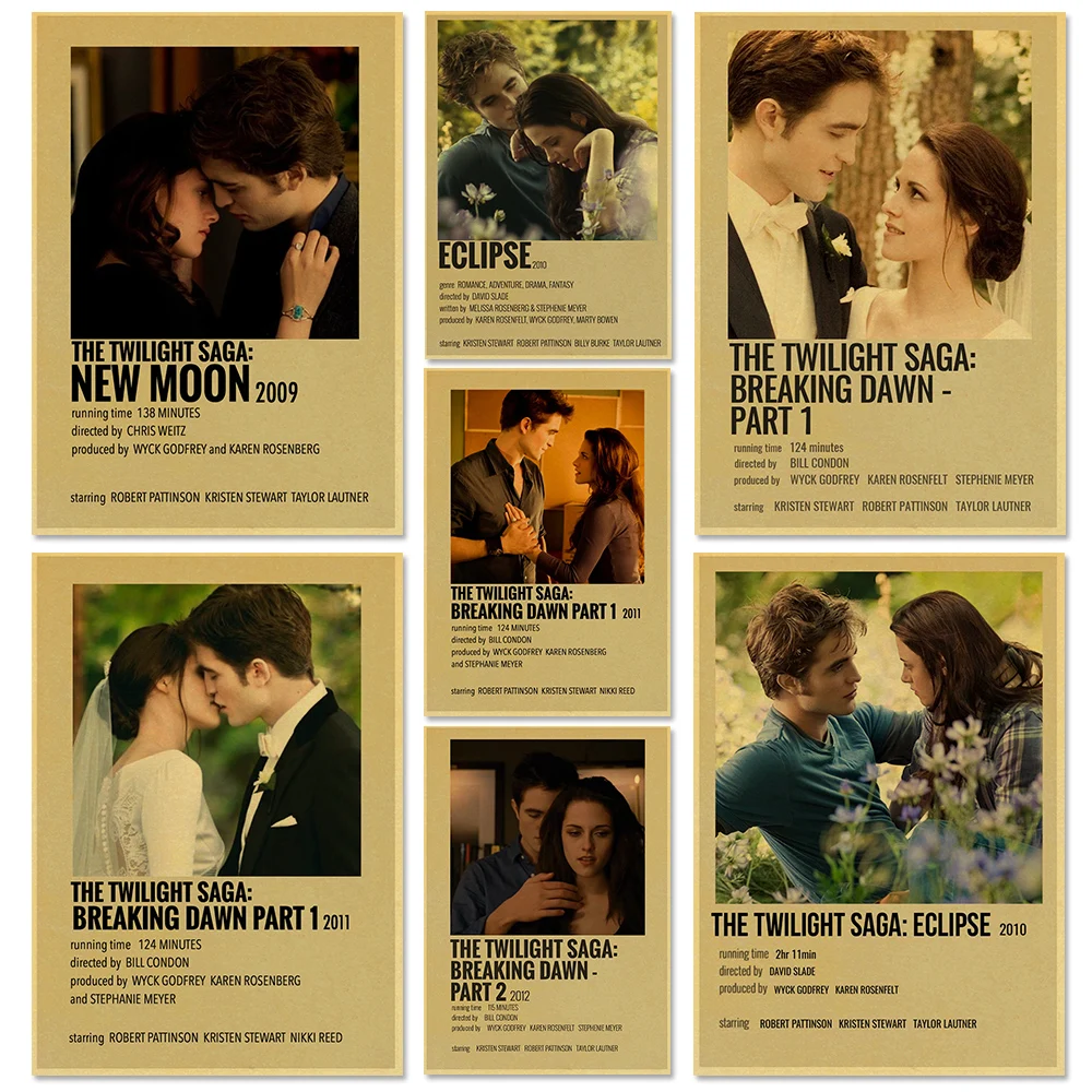 

Classic Vampire Movie Twilight Kraft Paper Posters Bella Swan Edward Culle Living Room Wall Decor Poster Art Painting Pictures