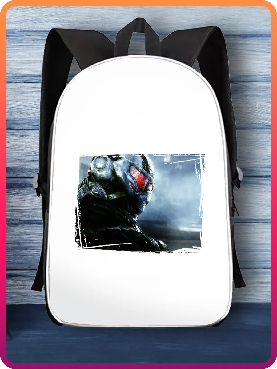 Рюкзак унисекс детский с принтом Игры Crysis 3 ( Шутер Экшен Нанокостюм Экзоскелет PS