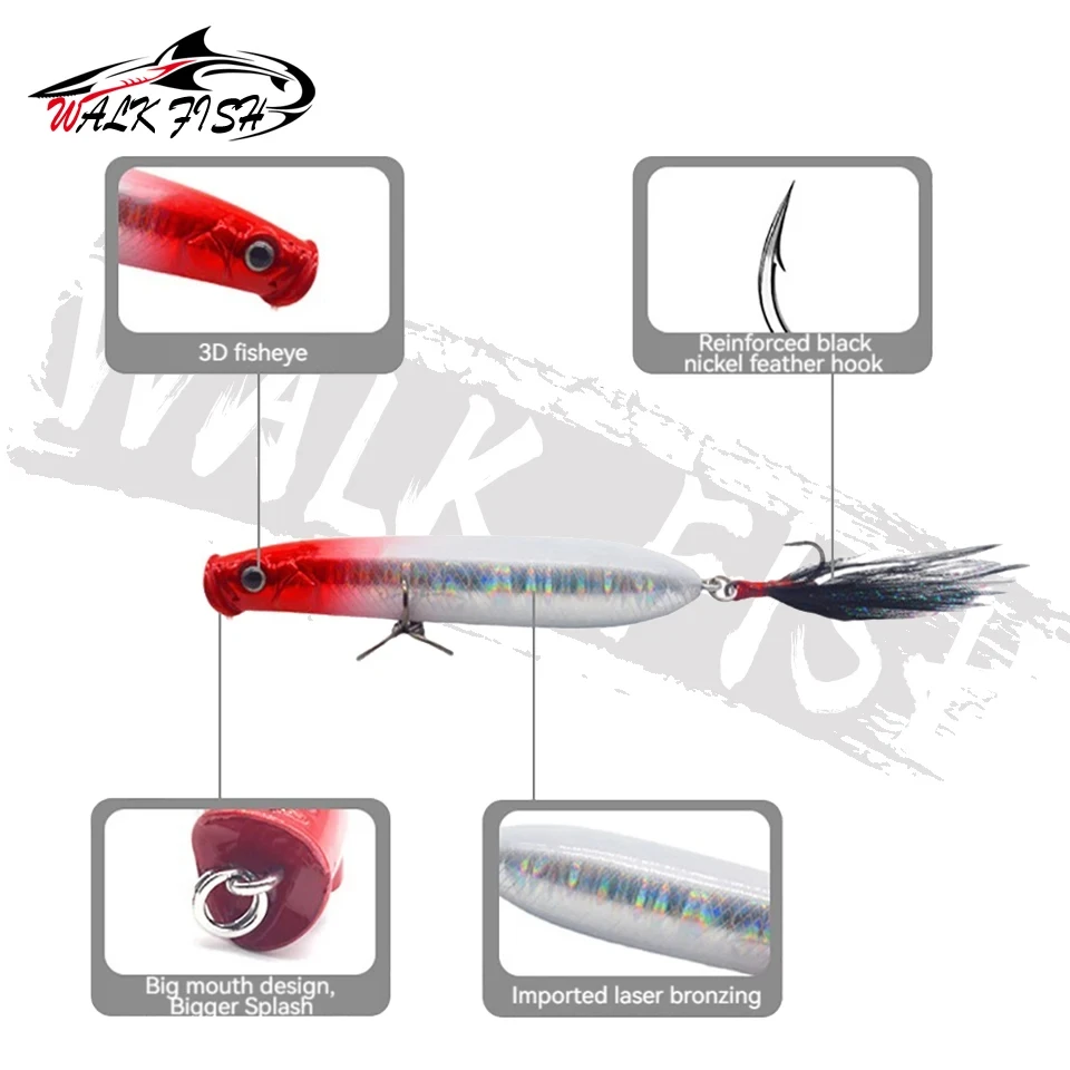 WALK FISH 1 Шт. Плавающая Рыболовная Приманка-поппер 10 Г/16 5 Г Наживка Для Морской
