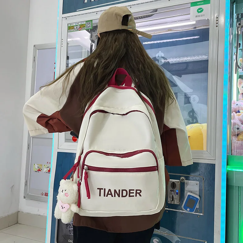 New Women's Backpack Fashion High Middle School Students' Schoolbag Large Capacity College Students' Campus Backpack