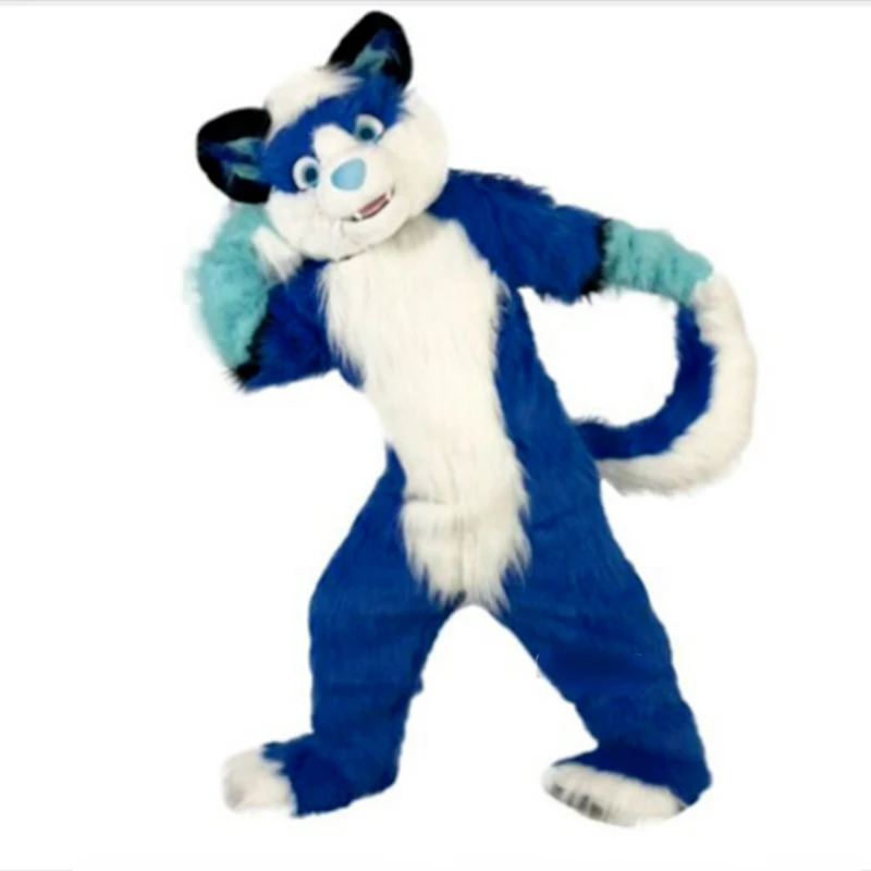 Fur In One Husky Fox Mascot Costume Walking Halloween Costume Role Play Fursuit Furry Suit Cosplay Cartoon Outfits