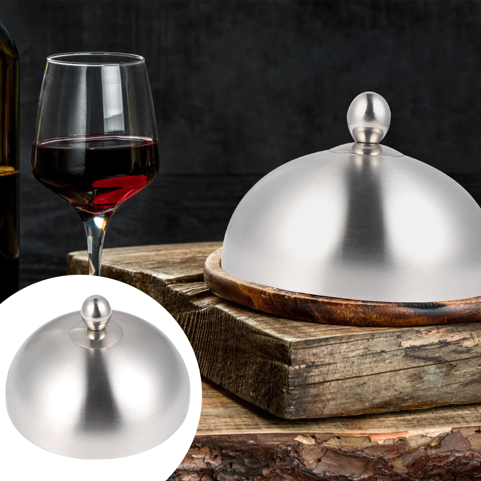 

Cover Dome Grill Stainless Steel Basting Steak Lid Serving Protectors Warm Pot Tent Steam Heavy Griddle Duty Cheese Covers