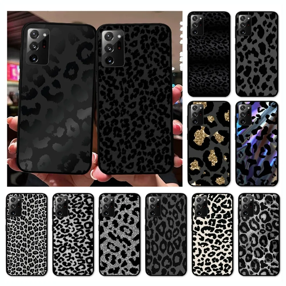 

Leopard Print Black Phone Case For Samsung Note 8 9 10 20 pro plus lite M 10 11 20 30 21 31 51 A 21 22 42 02 03