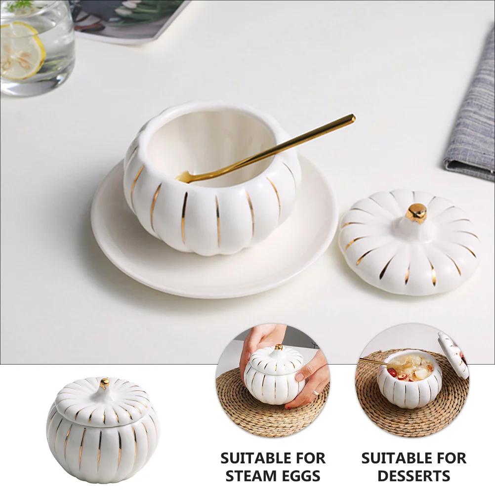 Горшок для тушения контейнер десерта на пару миска риса фарфоровая керамика с