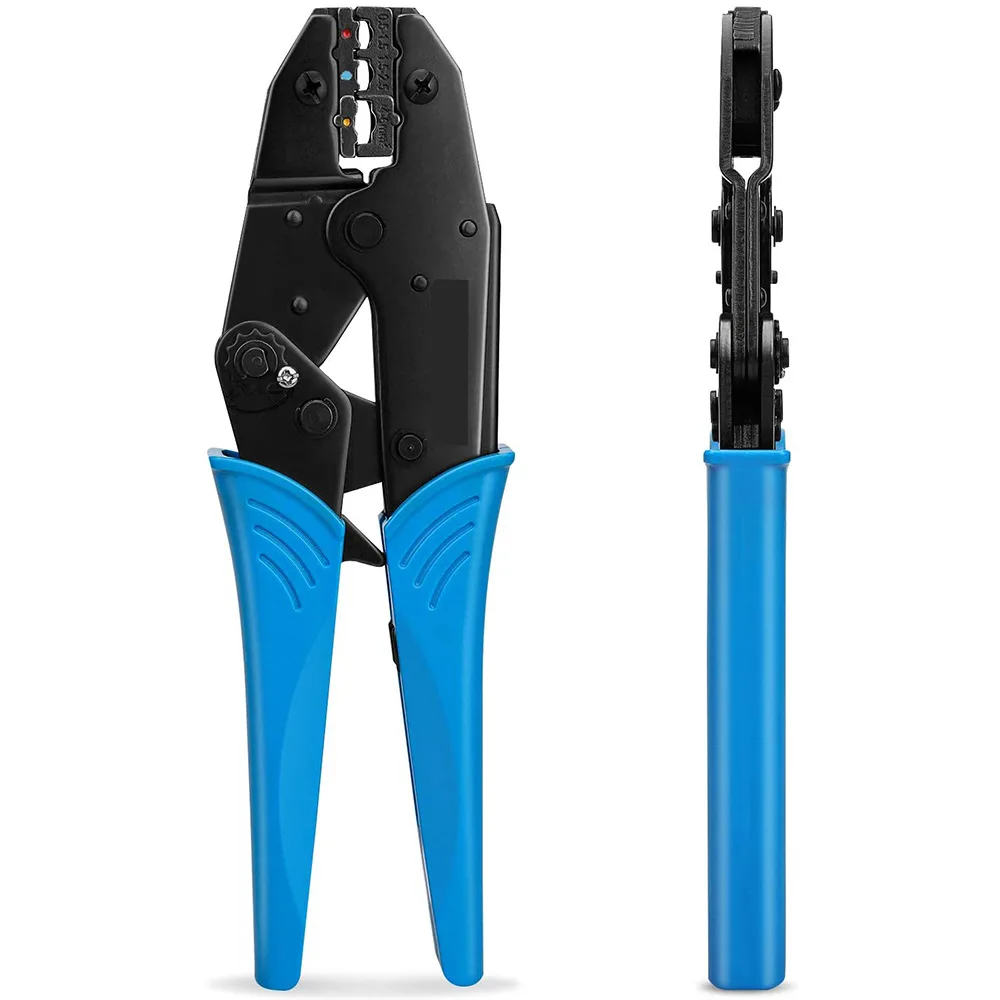 

heat shrinkable connector crimping tool crimping pliers ratchet crimping tool (30C, blue)