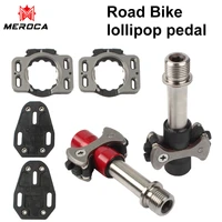 meroca road bike pedal self locking titanium alloy double sided multifunctional anti skid lock lollipop treadle bicycle parts