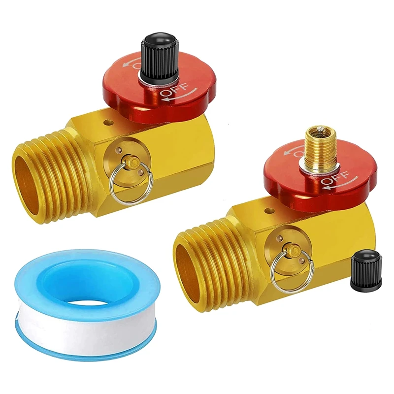 2 Pack Air Tank Manifold With Fill Port Safety Valve And 1/2 Inch NPT X 1/4 Hose 1/8 Gauge