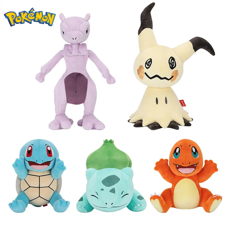 

23-48cm Pokemon Plush Toy Dolls Squirtle Charmander Bulbasaur Mew Mimikyu Large Throw Pillow Anime Peripherals Children's Gifts