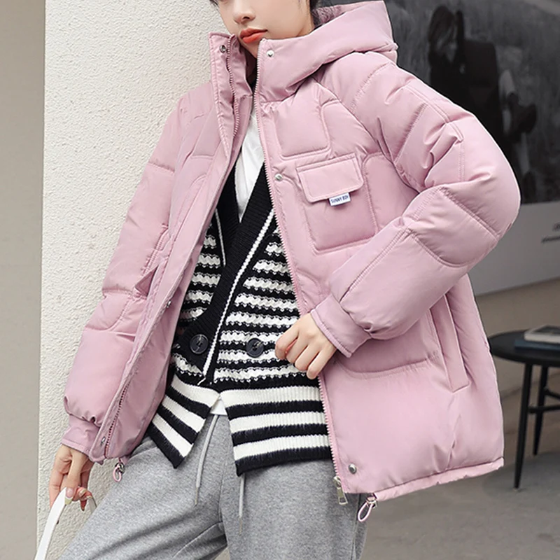 New Fashion 2022 Winter Jackets For Women Short Warm Parkas Female Autumn Thick Coat Cotton Padded Down Jacket Hooded