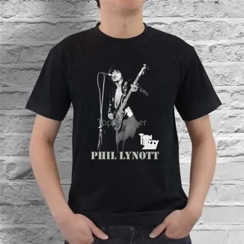 

Thin Lizzy Phil Lynott Dublin Rock Band Legeng #1 Black T-Shirt Size S-3Xl Cheap Sale 100% Cotton T Shirts For Boys