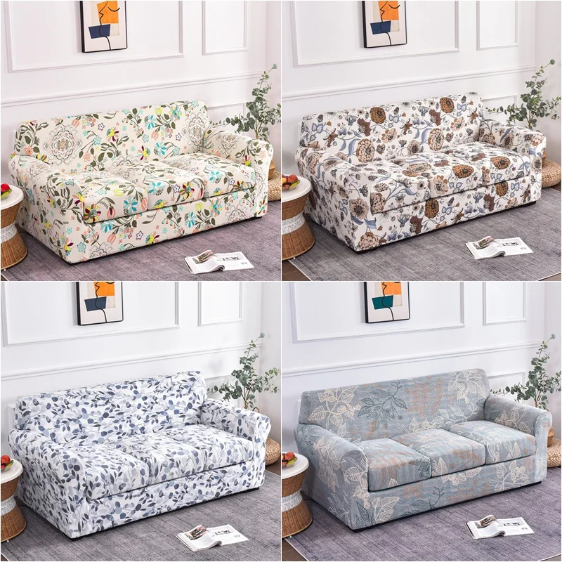 

1 2 3 Seater Bohemia Sofa Cover Stretch Spandex Sofa Slipcovers Washable Couch Covers for Living Room with Seat Cushion Cover