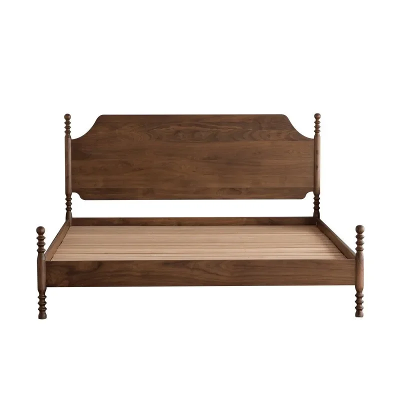 Деревянная двухспальная кровать Craftsman's Wood Language Североамериканская черная