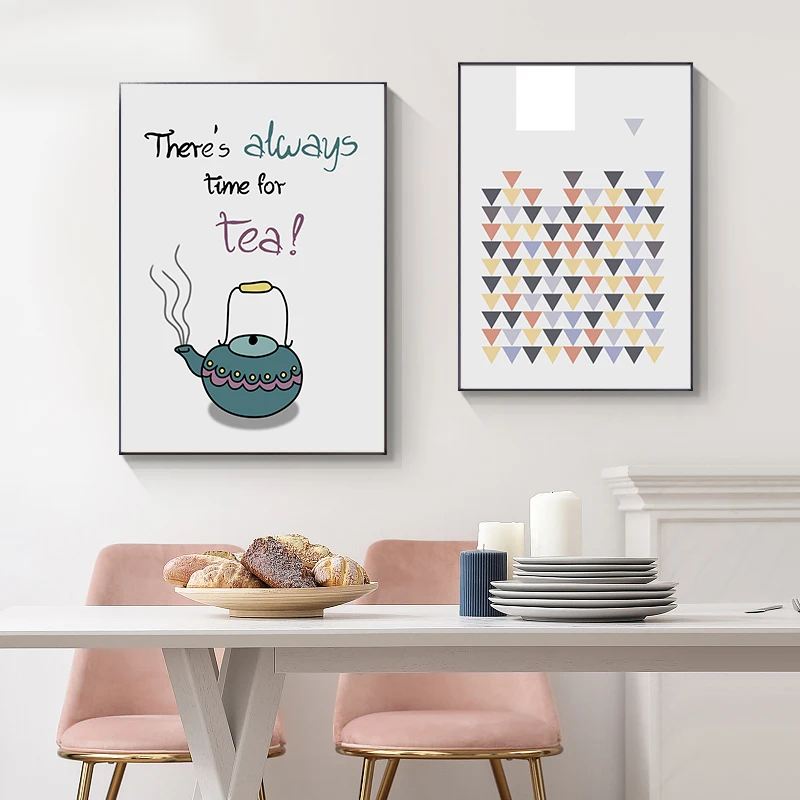 Colorful Triangle Wall Art Print Canvas Painting Nordic Posters And Pictures For Living Room Decor