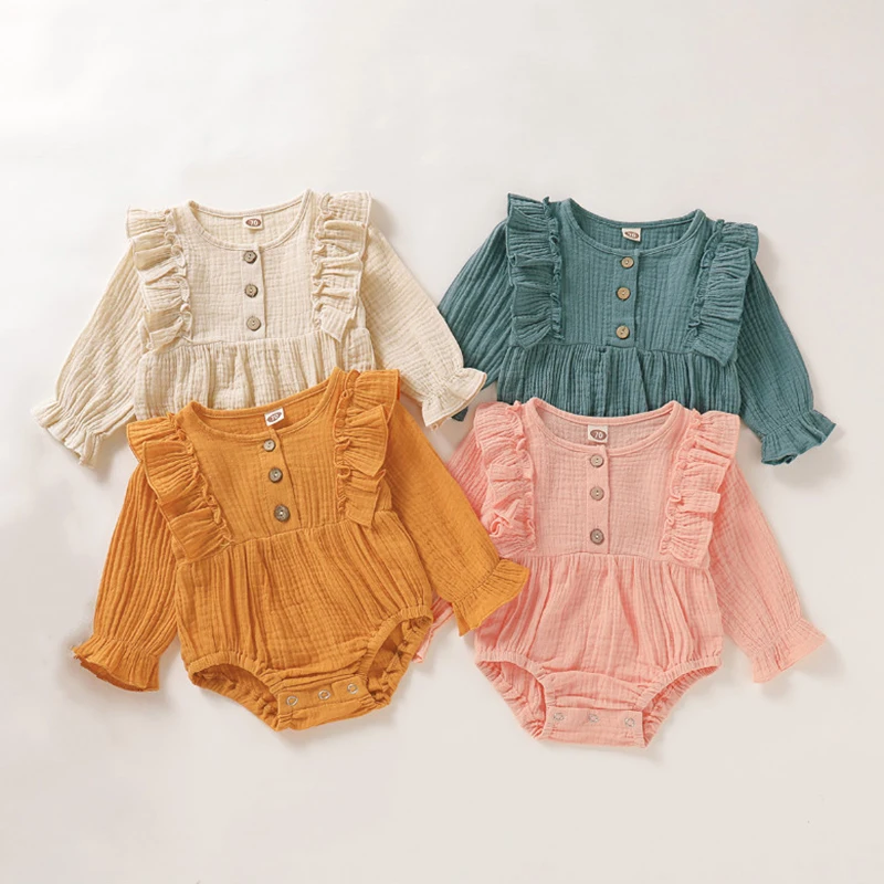 

Solid Cotton And Linen Baby Romper Baby Clothes New Born Baby Girl Clothes Baby Bodysuit Korean Baby Clothes