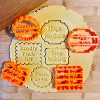3d cookie molds with good wishes biscuits making tool funny letters mold for pastry cake cookie cutters bakeware accessories