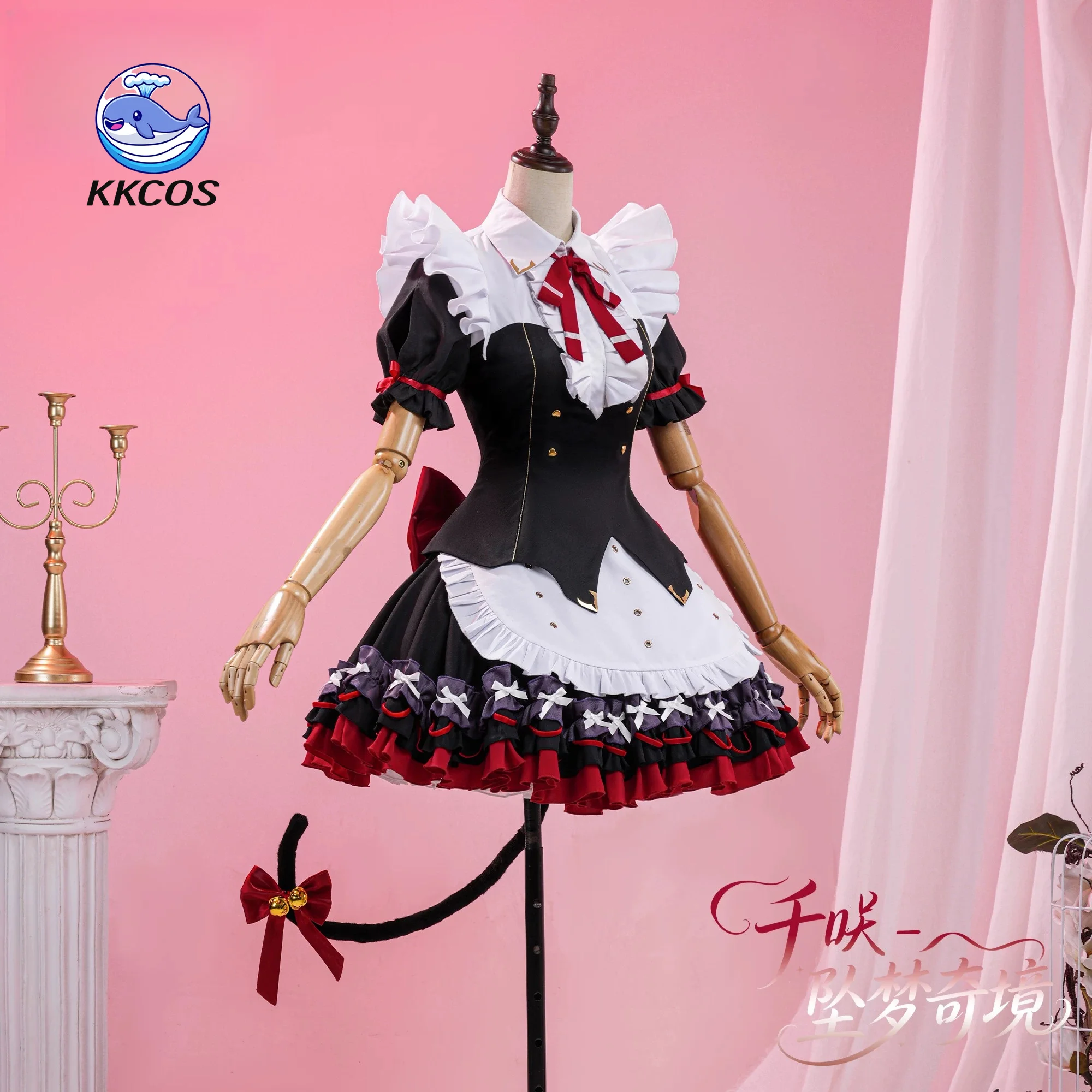 Фото KKCos Wuthering Waves Кушиба Чиса ‌   Костюм для косплея Dreamfall Wonderland, женское черное платье, Хэллоуин, Комик-Кон №1
