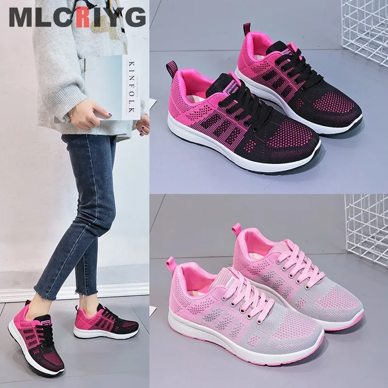 

Fashion Lace Up Women Vulcanize Shoes Lightweight Sneakers Breathable Outdoor Sports Shoes Comfort Air Cushion Running Gym Shoes