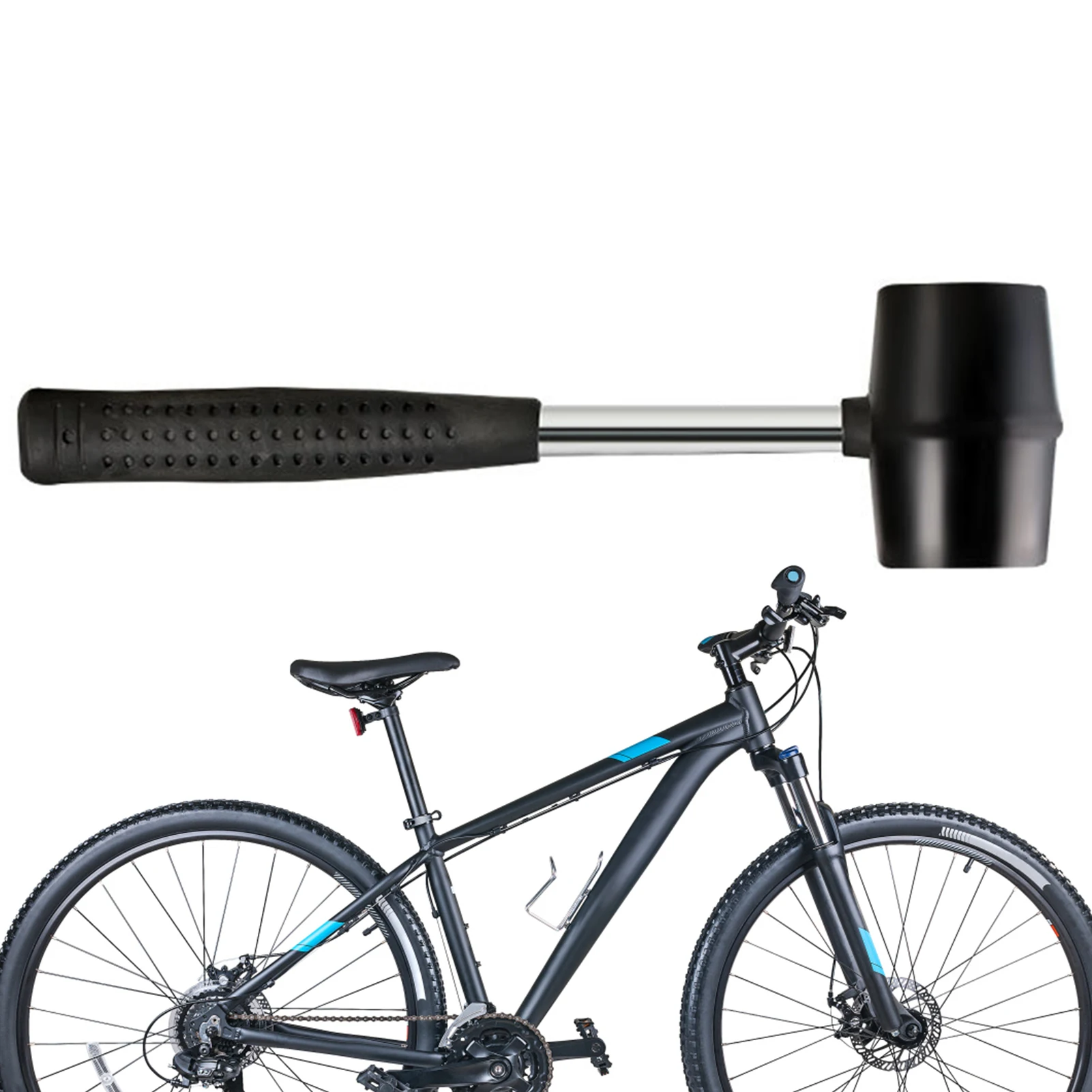 

Hammer Double Faced Household Rubber Hammer Mallet Hand Tool For Bicycle Headset Cup Removal Tool Installation Tool