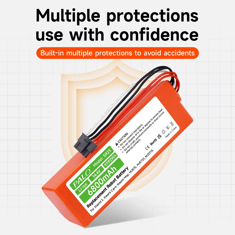 Сменный аккумулятор PALO 14 4 В для Xiaomi 2 pro Mop MJST1SHW MJSTS1 MJSTS MJST1S