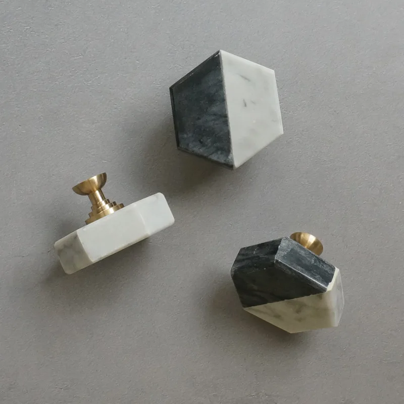 

Двухцветные мраморные + латунные круглые мебельные ручки, фурнитура, квадратная ручка, ручка из натурального камня, ручка для спальни, кабин...