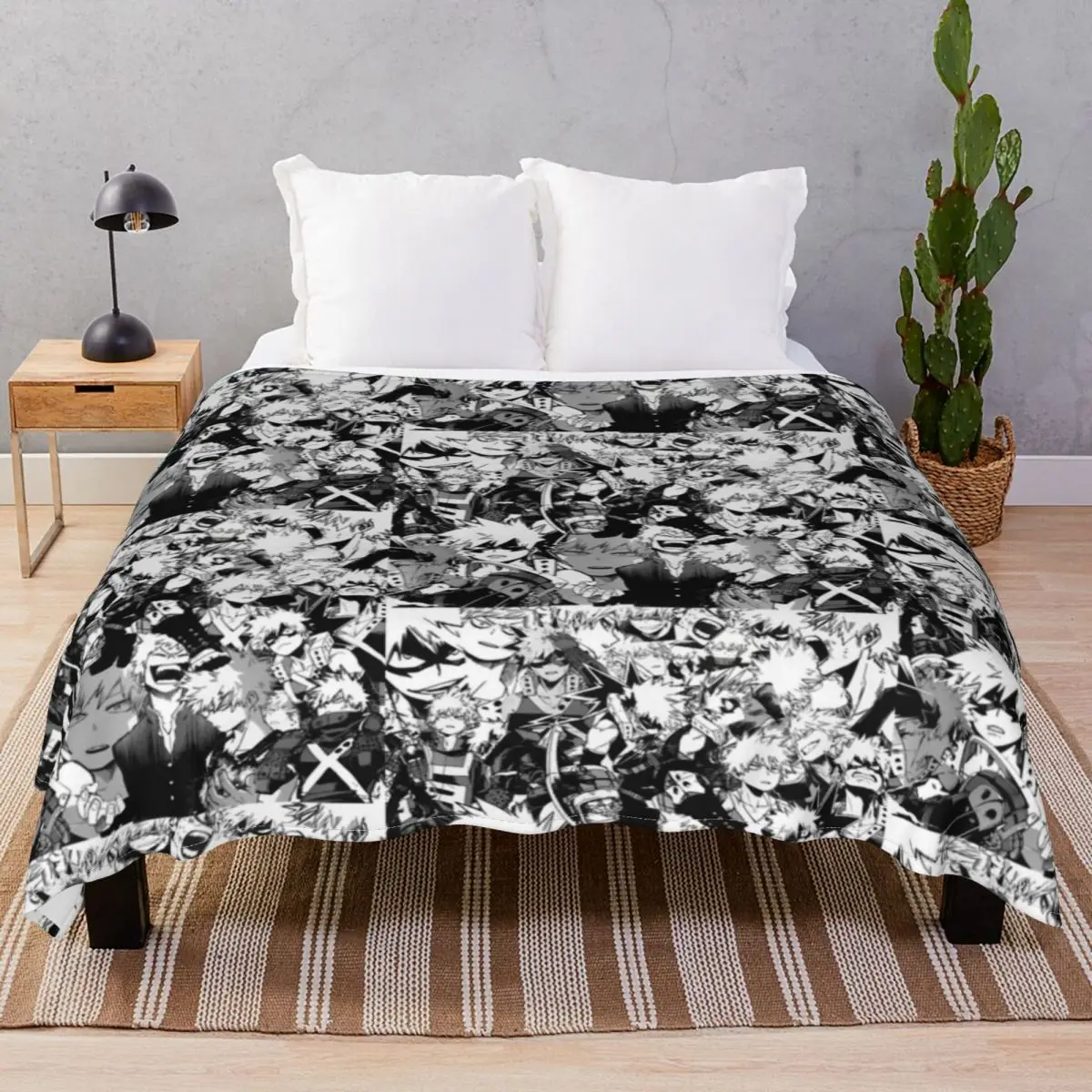 Katsuki Bakugou Blankets Flannel Printed Comfortable Throw Blanket for Bed Home Couch Travel Office