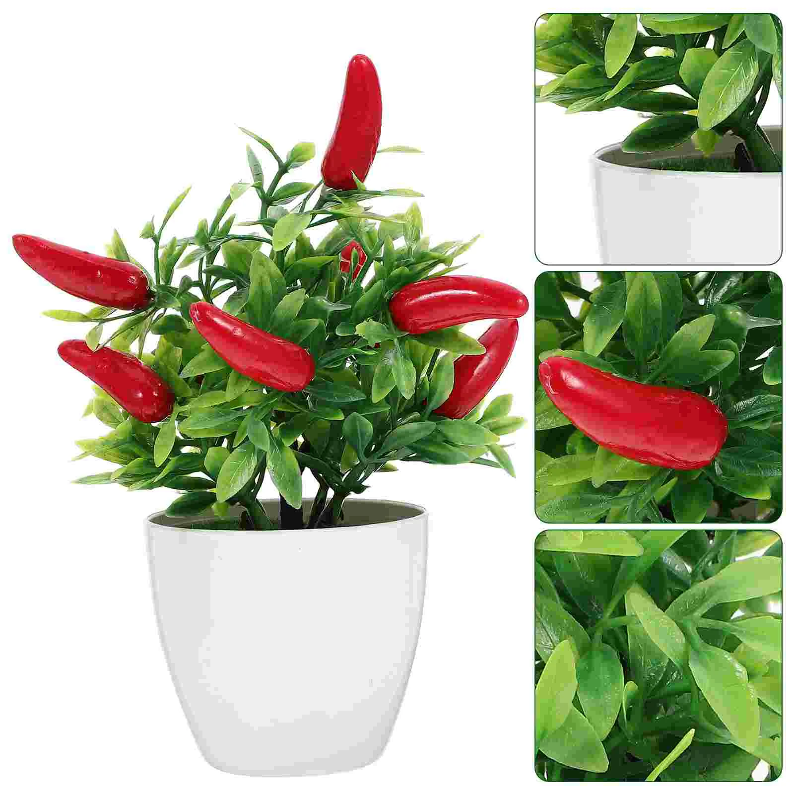 

2 шт. декоративный горшок для гостиной Искусственный перец дерево горшок реквизит для гостиной горшок бонсай пластиковая подделка