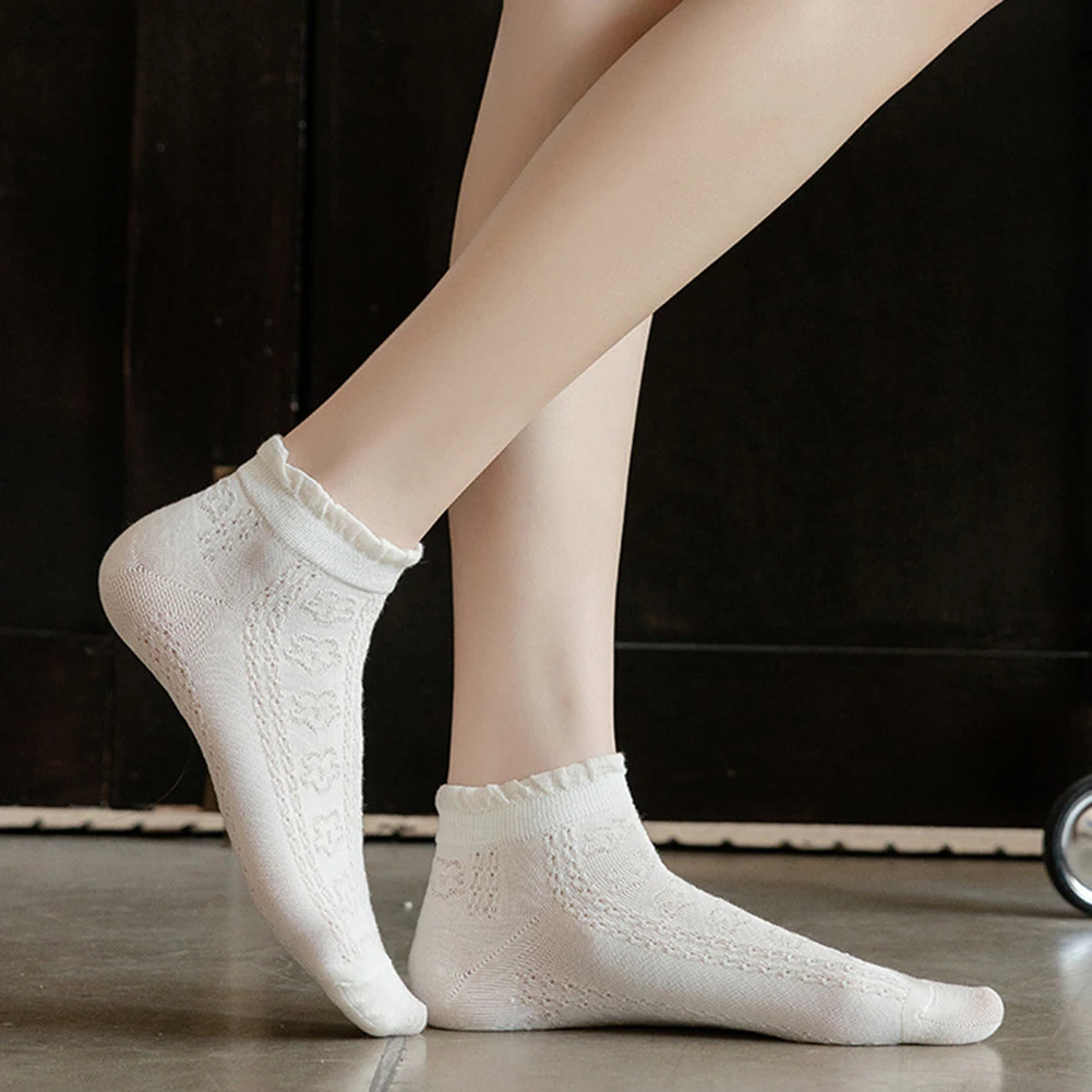 

Женские гладкие шелковые носки, летние тонкие носки до щиколотки, женские мягкие Нескользящие невидимые кружевные хлопковые носки, 1 пара