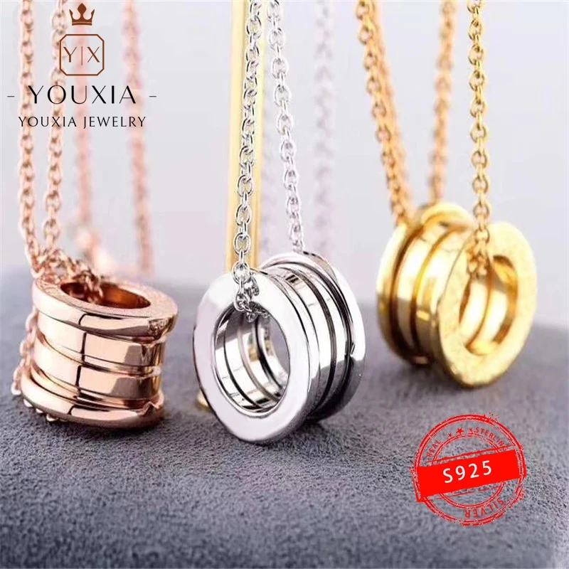 

1:1 Hot selling European and American s925 Silver simple design party fashion Couple Necklace Luxury Jewelry necklace for women