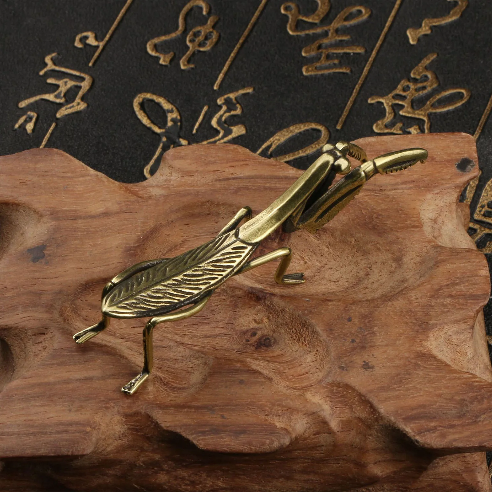 Медный орнамент для молитвы античная миниатюрная резная Статуэтка мантиса