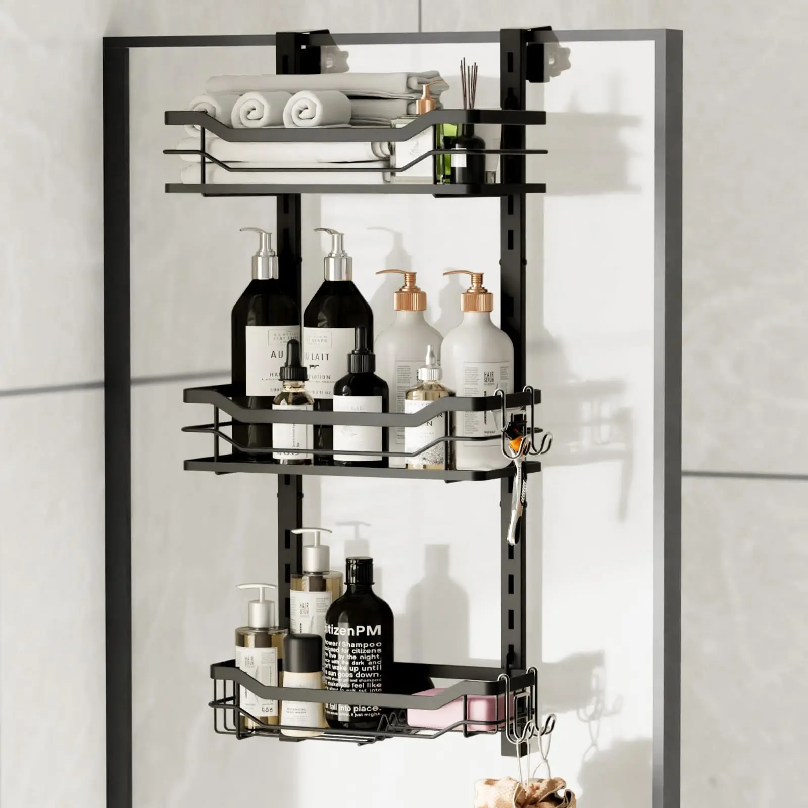 TAILI черные подвесные полки для ванной полка комнаты органайзер держатель шампуня