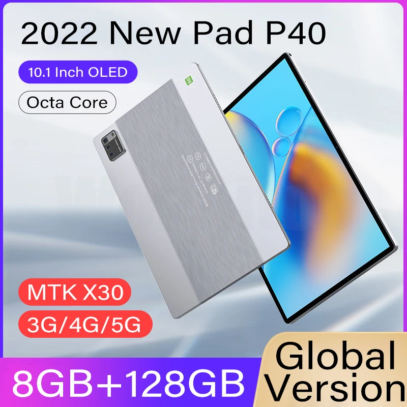 5G Tablet P40 10.1 Inch PC 8GB 128GB WPS Deca Core Dual Sim GPS Android 11 Google Play Free Keyboard Pad Gaming Tablet