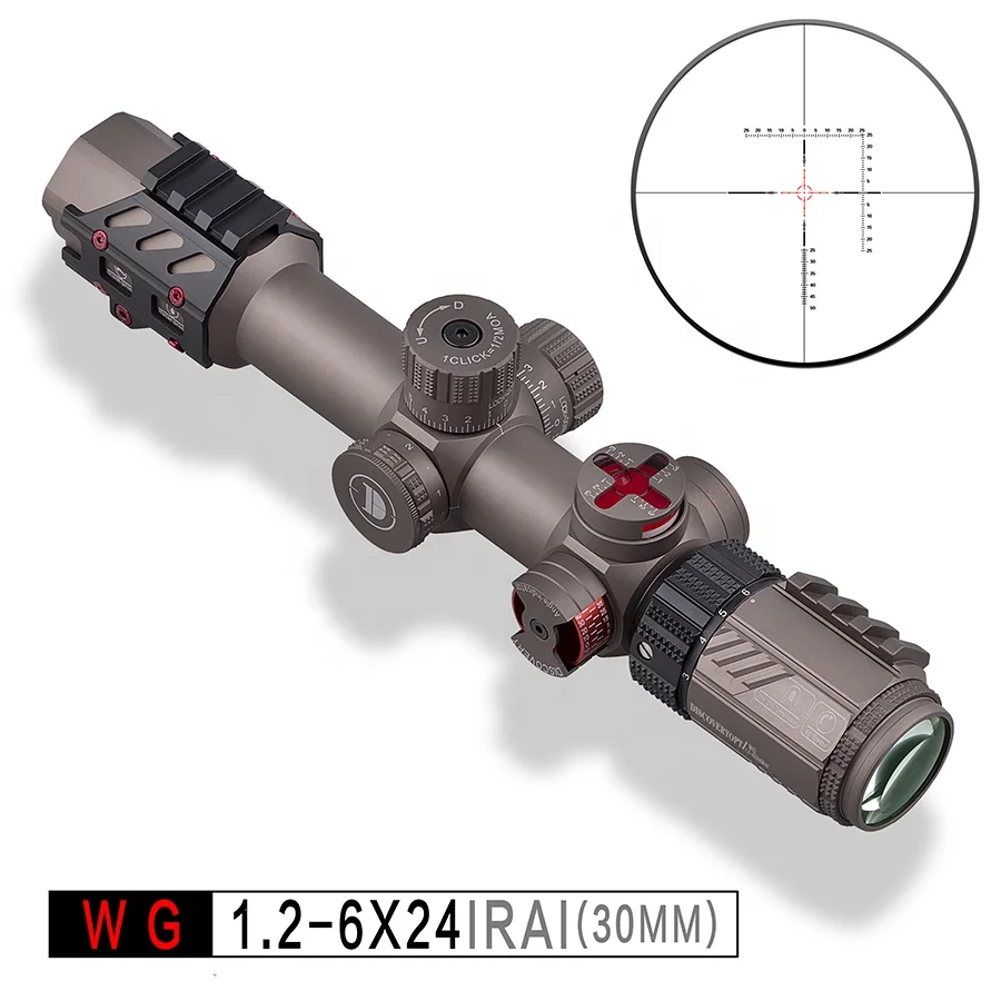 

Discovery Rifle Scope WG 1.2-6X24IRAI Optical Sight Telescopic Sight Pneumatic Spotting Scope for Rifle Hunting Look Holographic