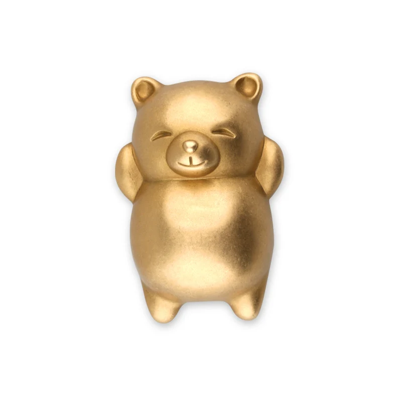 

Handmade Solid Brass Bear Paper Weight Ornaments Pen Holder Playing