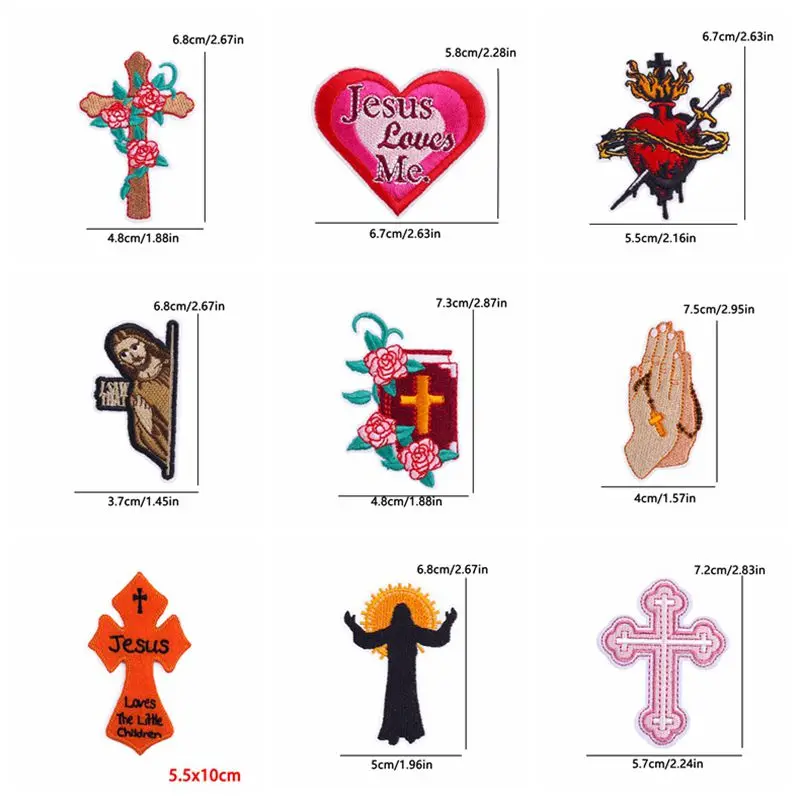 10 шт. термоклейкие нашивки для одежды с вышивкой крестом
