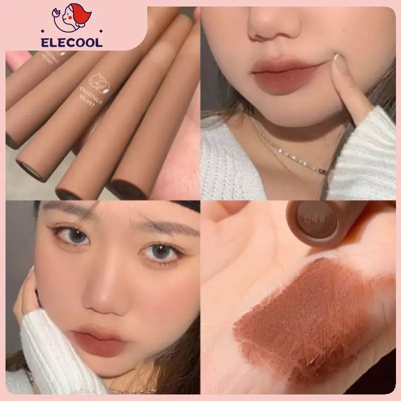 

6 Colors Chestnut Lip Gloss Moisturizing Soft Mist Lipgloss Gentle Color Lip Tint Mud Lasting Colored Lipstick Lips Makeup