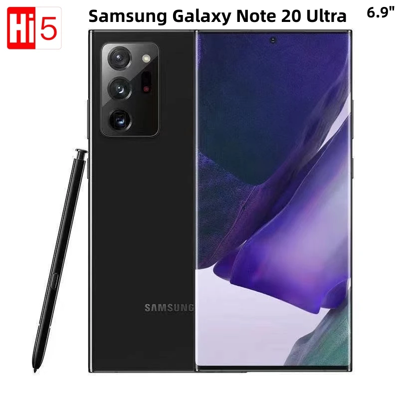Samsung Galaxy Note 20 Ultra 5G N986U1 12 Гб ОЗУ 128 ПЗУ Snapdragon 865 + 108 МП и двойная 12 МП 6,9 дюйма NFC Оригинальный разблокированный сотовый телефон