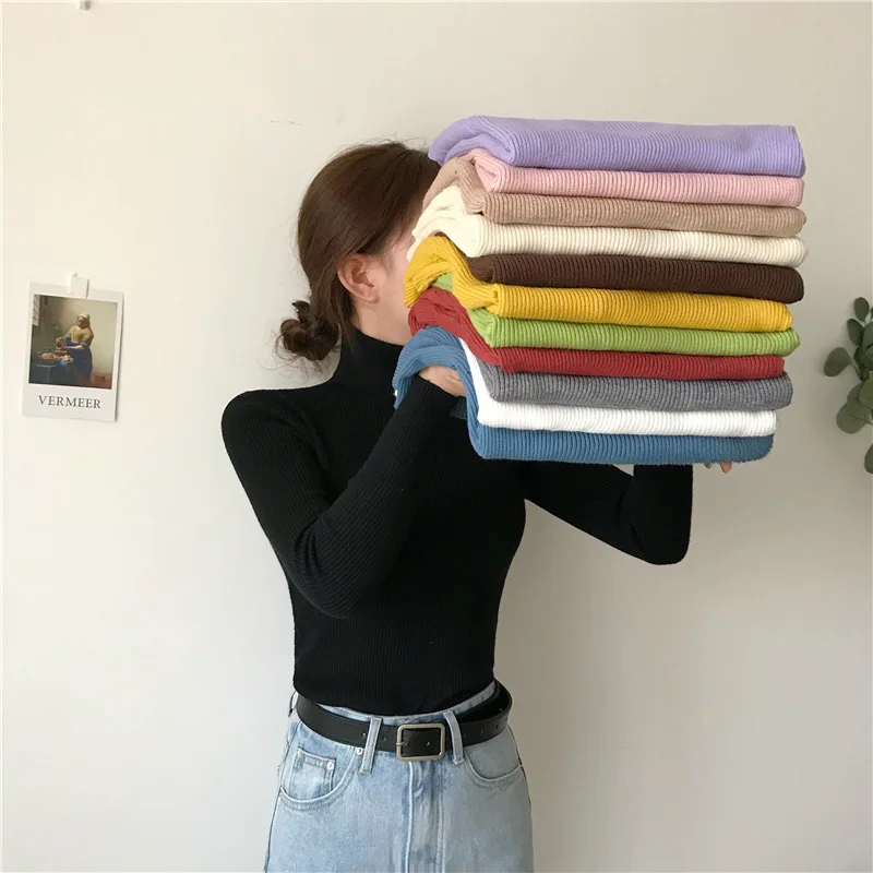 Женские свитера 2022 Модные осенние зимние топы корейский Тонкий женский пуловер