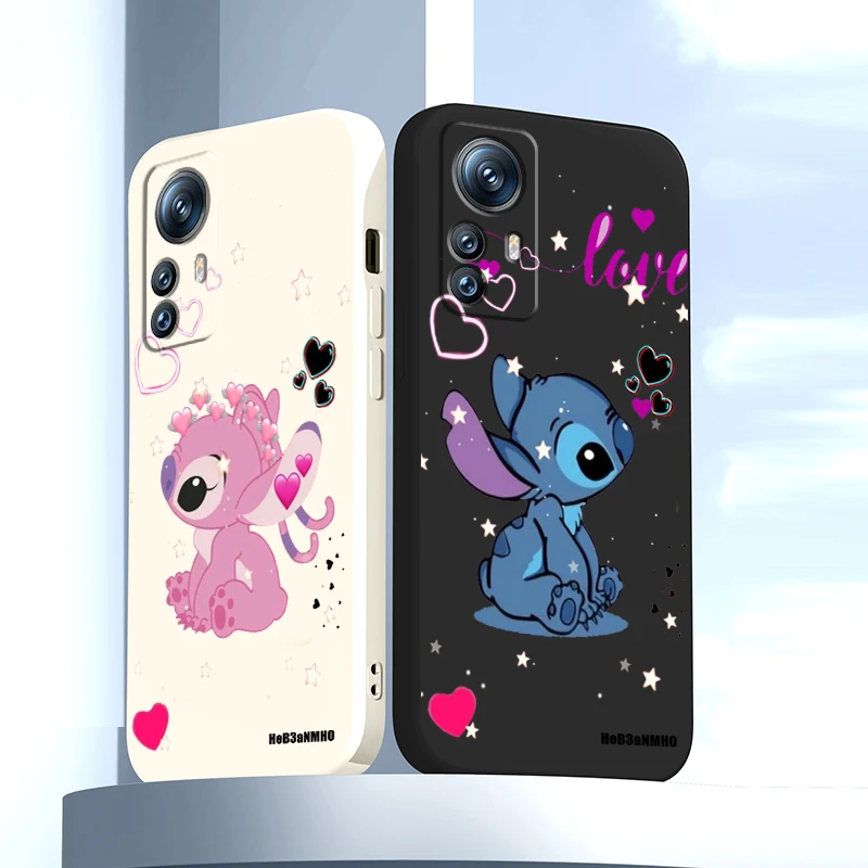 

Disney Cute Stitch Cool Love Phone Case For Xiaomi Mi 12S 12 12X 12T 11i 11T 11 10 10S 10T Pro Lite Ultra 5G Liquid Rope Cover