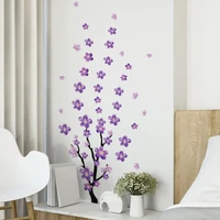 purple flowers plum blossom branches wall stickers literary living room background wall creative decoration wall paper painting