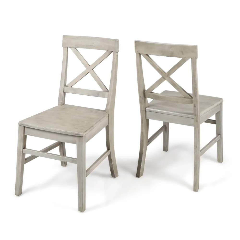 

Raffe Indoor Farmhouse Acacia Wood Dining Chairs, Light Grey Wash, Walnut