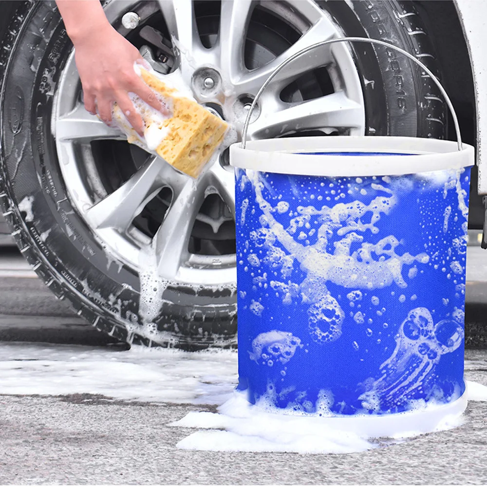 

Folding Bucket Car Travel Fishing Large Portable Retractable Washing Bucket Brush Car Compression Bucket