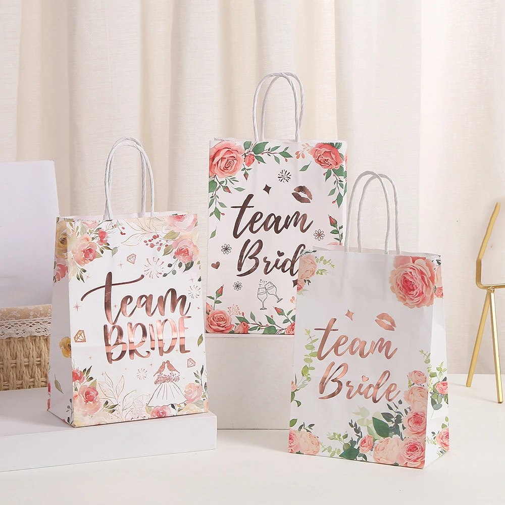 

5 Pcs Bride Tribe Paper Gift Bag For BrideTo Be Wedding Party Bridal Shower Hen Party Bride Team Decoration Supplies